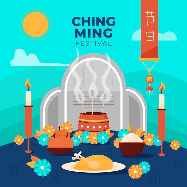 Flache ching ming Festivalillustration