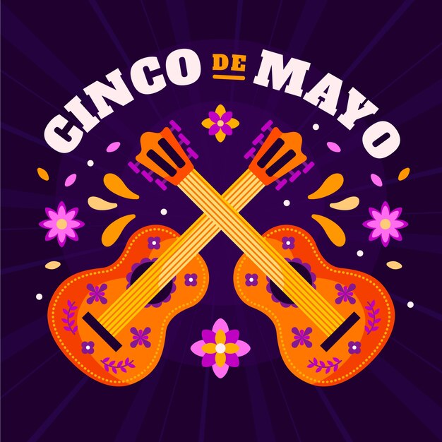 Flache cinco de mayo-illustration