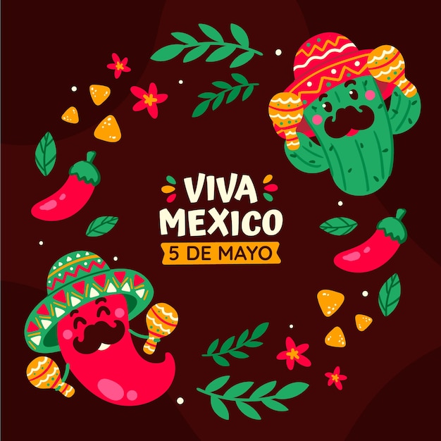 Flache Cinco de Mayo-Illustration