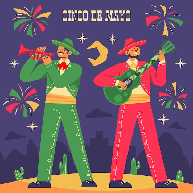 Flache Cinco de Mayo Illustration