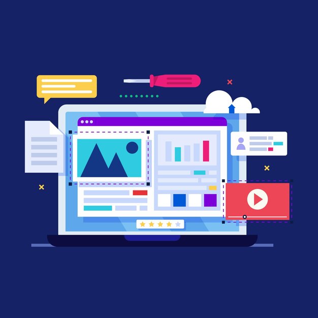 Flache cms Illustration