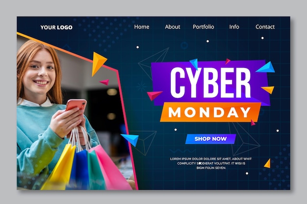 Flache Cyber-Monday-Landing-Page-Vorlage