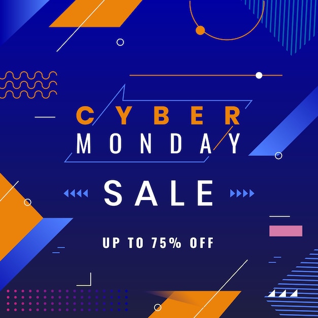 Flache cyber monday-verkaufsillustration