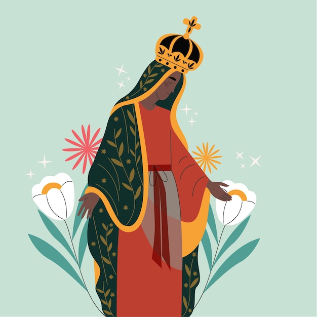 Flache Darstellung der Nossa senhora aparecida