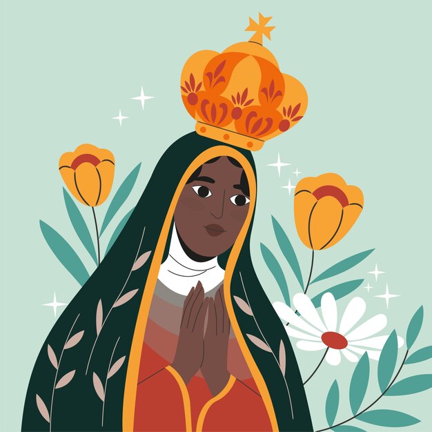 Flache Darstellung der Nossa senhora aparecida