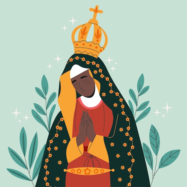 Flache Darstellung der Nossa senhora aparecida