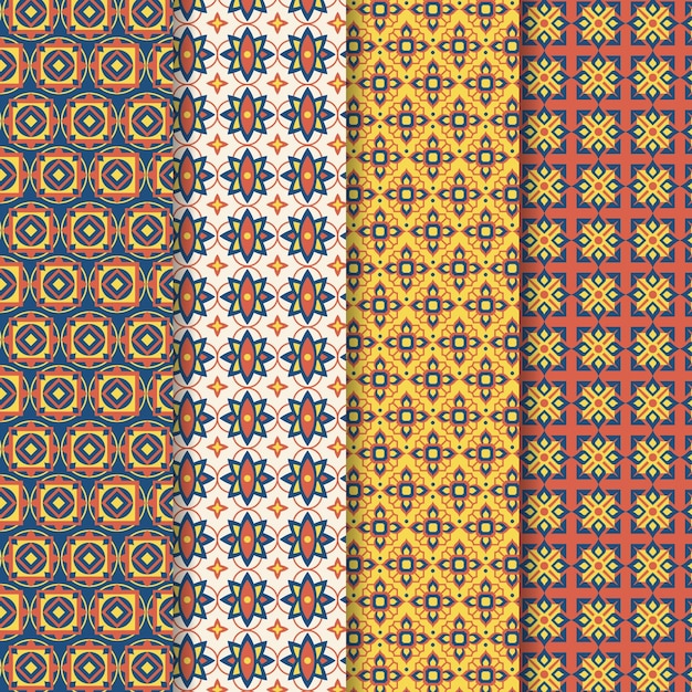 Flache dekorative arabische Mustersammlung