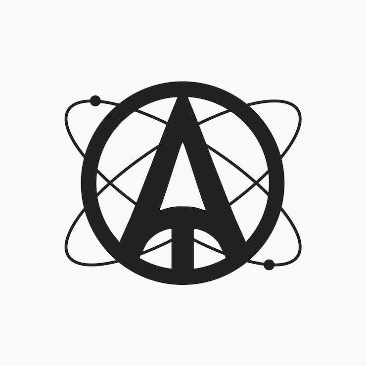 Kostenlose Vektor flache design-atheismus-logo-vorlage