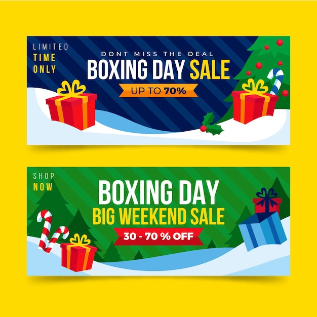 Flache design boxing day sale banner vorlage