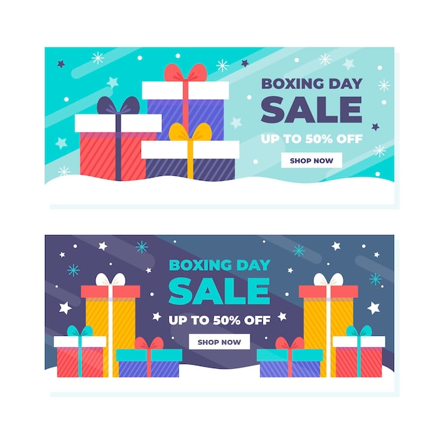 Flache design boxing day sale banner