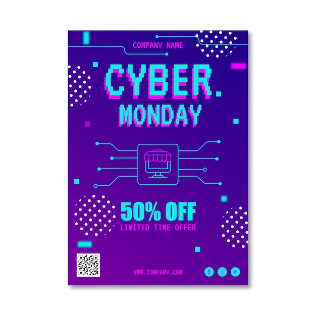 Flache design cyber montag flyer vorlage