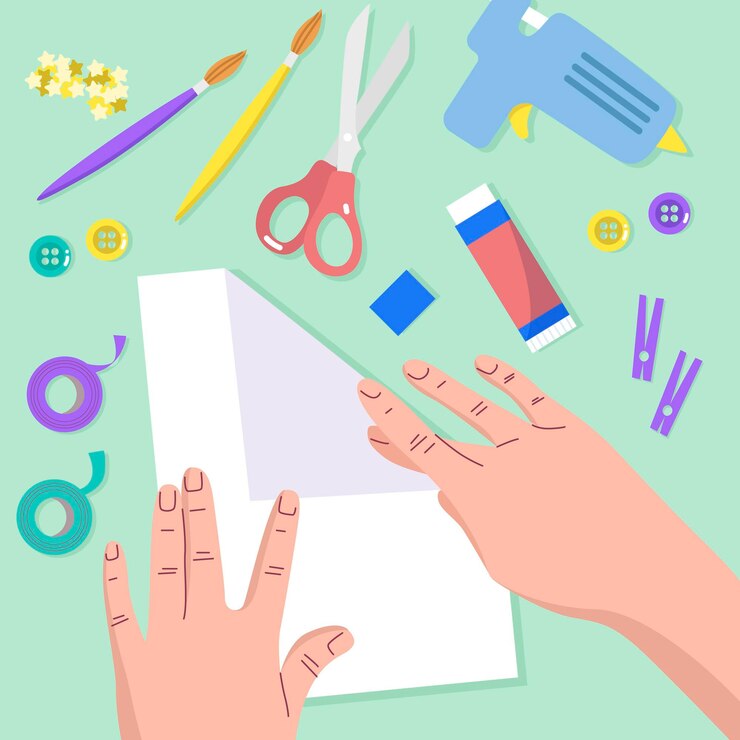 Kostenlose Vektor flache design diy kreative werkstattillustration