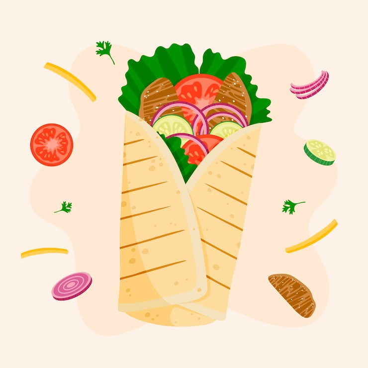 Kostenlose Vektor flache design-dönerillustration