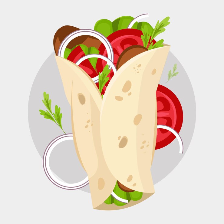 Kostenlose Vektor flache design-dönerillustration