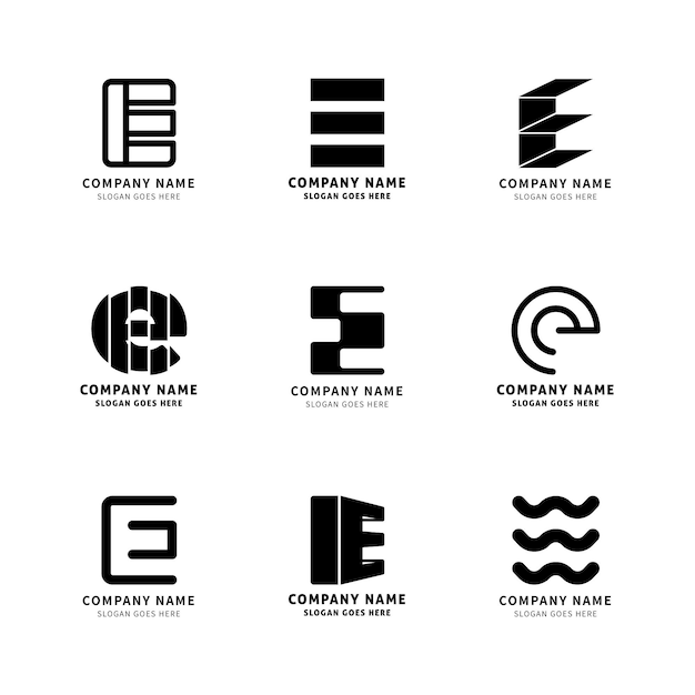 Flache design e logo vorlagen sammlung Premium Vektoren