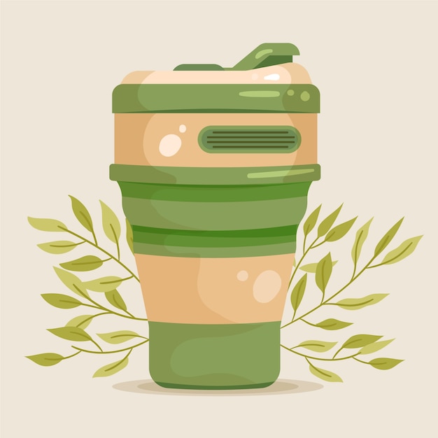 Flache Design-Eco-Cup-Illustration