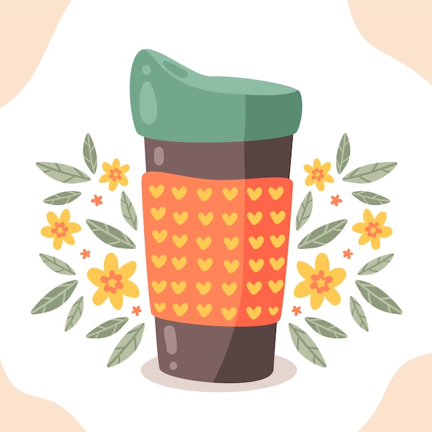 Flache design-eco-cup-illustration