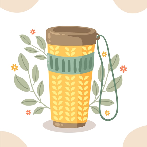 Kostenloser Vektor flache design-eco-cup-illustration