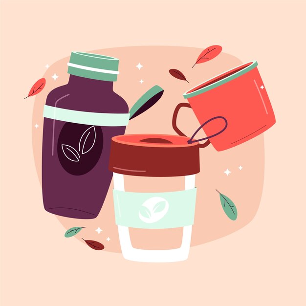 Flache design-eco-cup-illustration