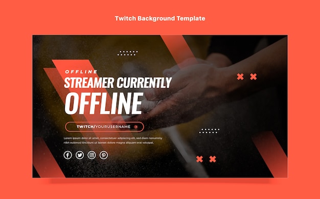 Flache Design-Fitness-Twitch-Hintergrundvorlage
