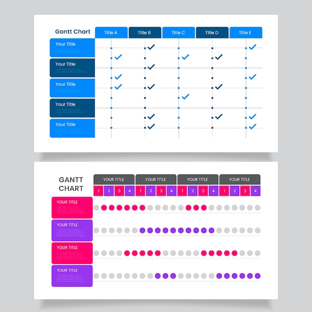 Kostenloser Vektor flache design-gantt-diagrammvorlage