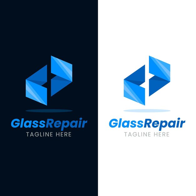 Flache Design-Glas-Logo-Vorlage