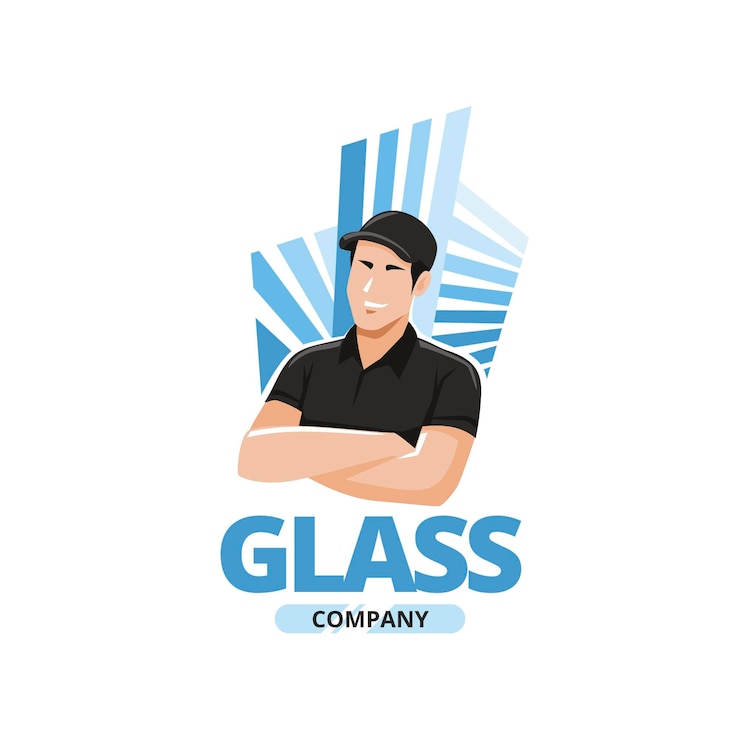 Kostenlose Vektor flache design-glas-logo-vorlage