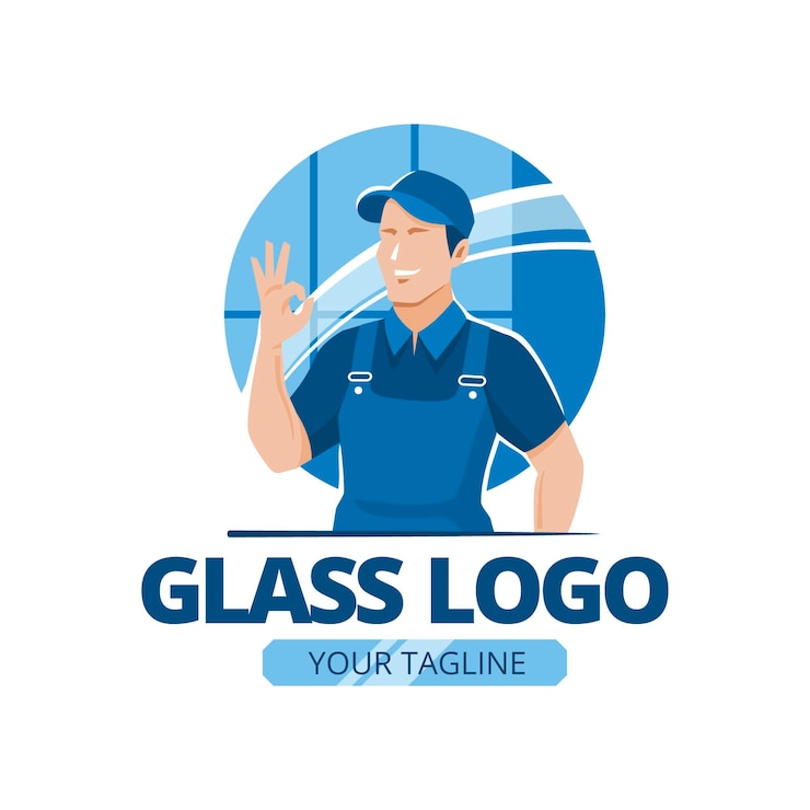 Kostenlose Vektor flache design-glas-logo-vorlage