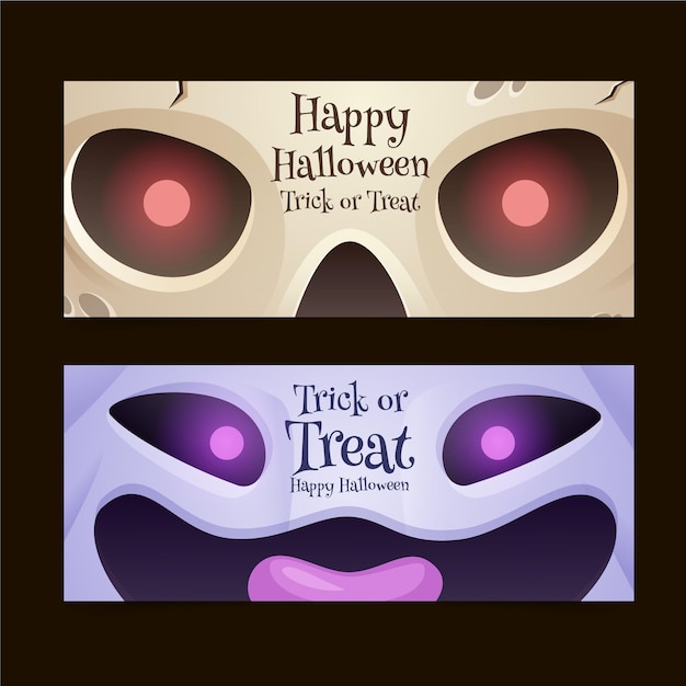 Flache design halloween banner vorlage