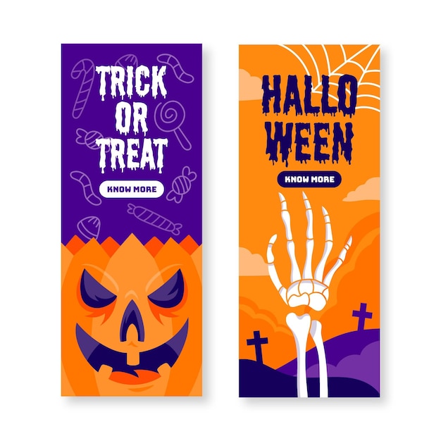 Flache design-halloween-banner