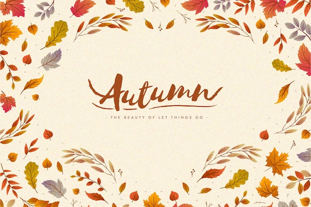 Flache Design herbstliche Blätter Tapete