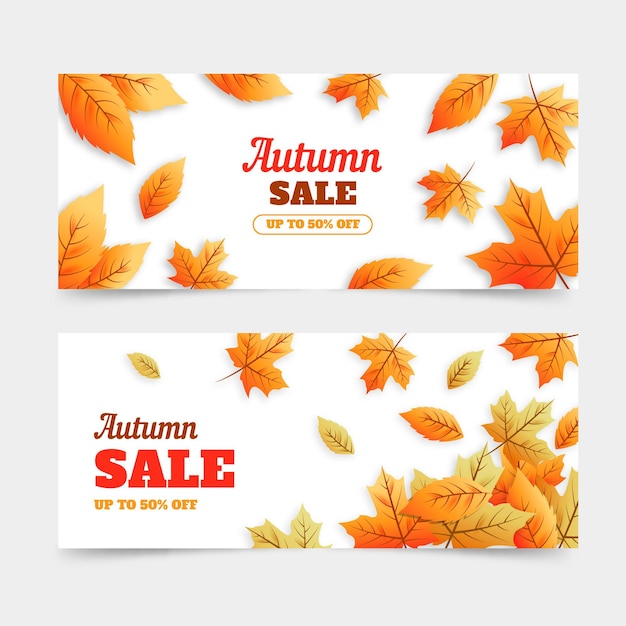 Flache design herbstverkauf banner