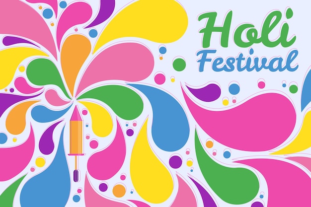 Flache Design Holi Festival Illustration