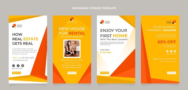 Flache Design Immobilien Instagram Geschichten