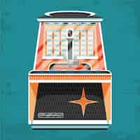 Kostenloser Vektor flache design-jukebox-illustration