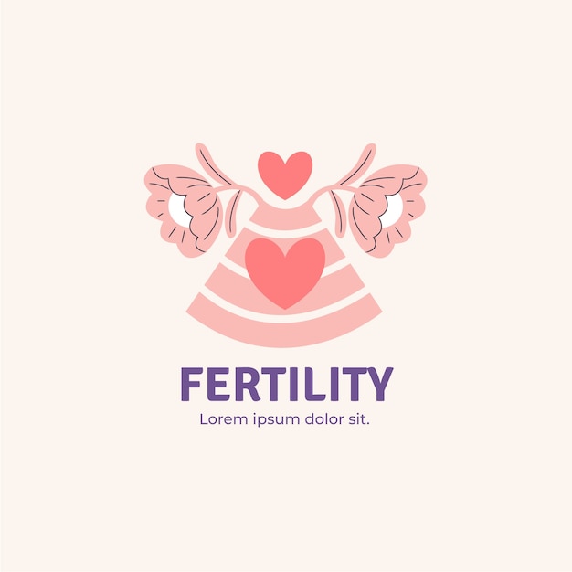 Kostenloser Vektor flache design-logo-vorlage für die fruchtbarkeitsklinik
