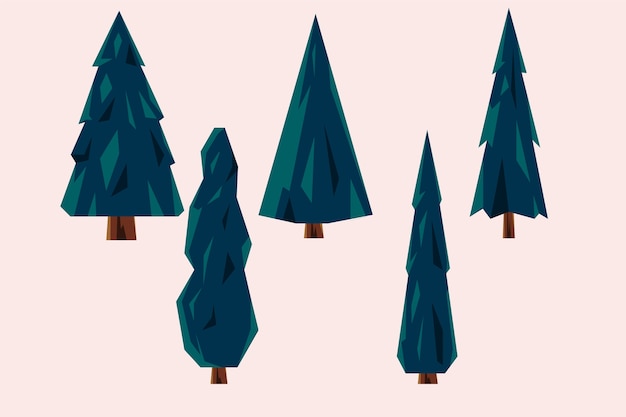 Flache design-low-poly-landschaftsillustration