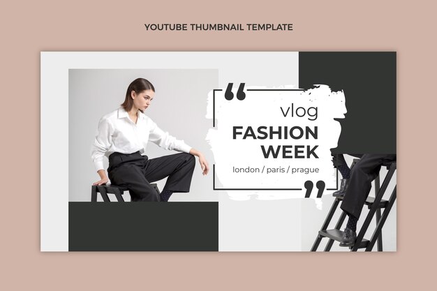 Flache Design-Modenschau-YouTube-Thumbnail-Vorlage