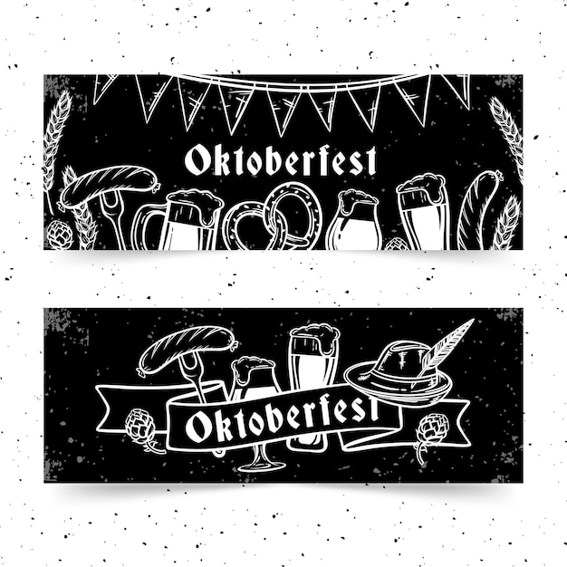 Flache design oktoberfest horizontale banner