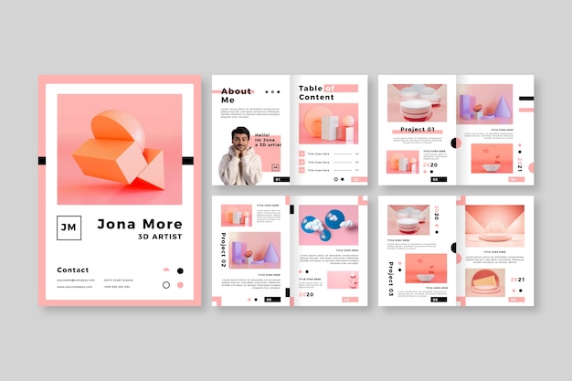 Flache Design-Portfolio-Vorlage mit Details