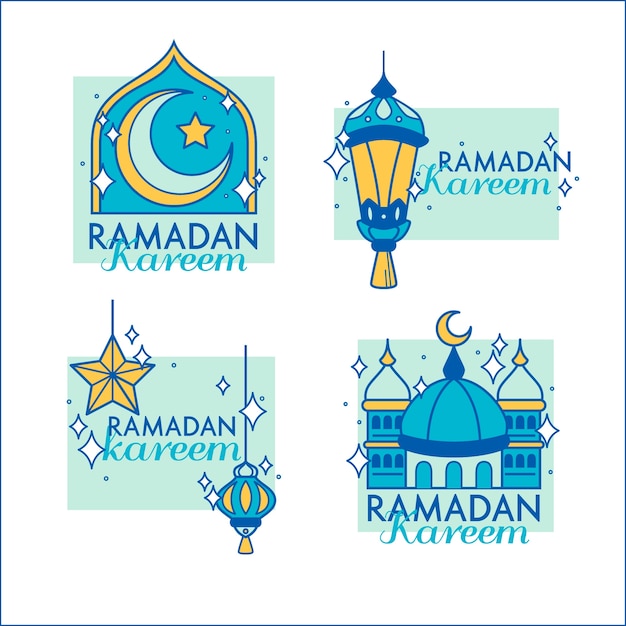 Flache design ramadan abzeichen