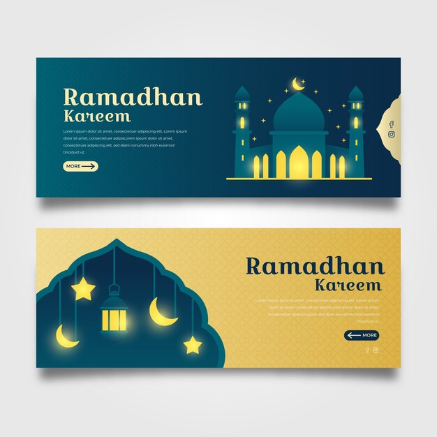 Flache design ramadan banner vorlage