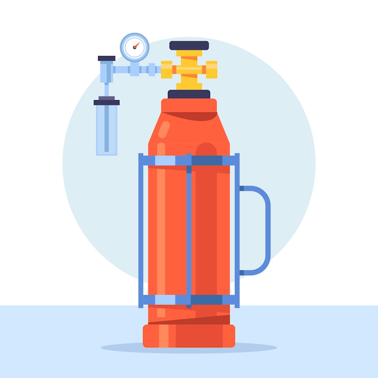 Kostenlose Vektor flache design-sauerstofftank-illustration