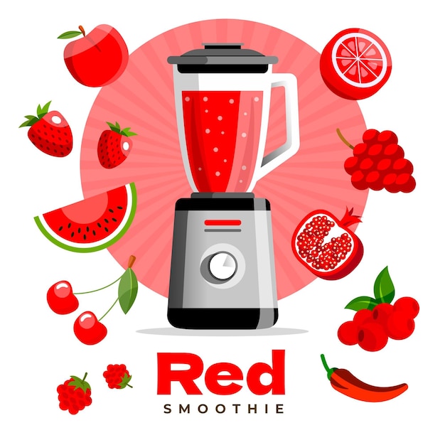 Flache design-smoothies aus mixerglas