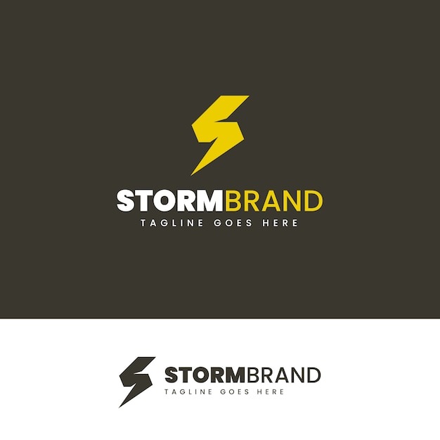 Kostenloser Vektor flache design-sturm-logo-vorlage