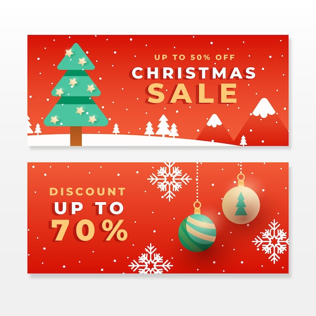 Flache design weihnachtsverkauf banner vorlage