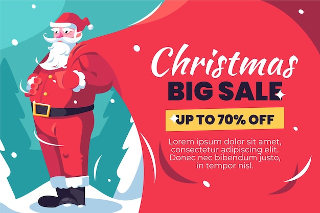 Kostenloser Vektor flache design weihnachtsverkauf banner vorlage