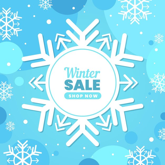 Flache design winter sale schneeflocke