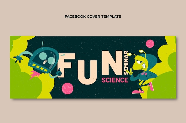 Kostenloser Vektor flache design-wissenschafts-facebook-cover-vorlage