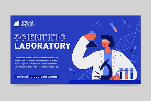 Kostenloser Vektor flache design-wissenschafts-facebook-vorlage